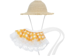 Kichouse 1 Set Disfraz De Ganso Para Veranda, Sombrero De Paja Con Correa Para La Barbilla Y Cuello Con Volantes A