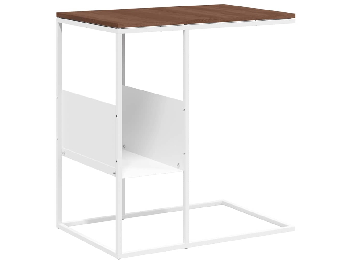 Mesa auxiliar de madera blanca MAISON EXCLUSIVE 55x36x59,5 cm