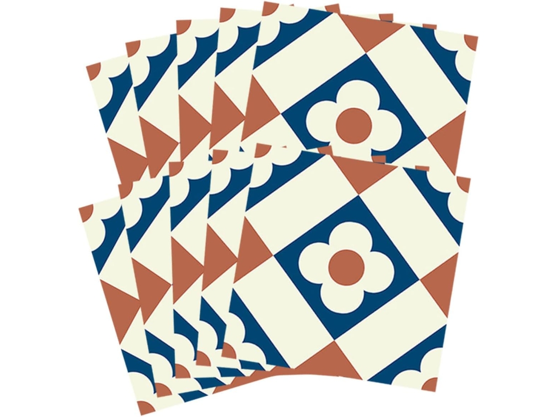 Adhesivos Geométricos Azulejos Suelo Pared 10x10 Pvc Antideslizantes Duraderos 20 Unidades Renovación Cocinas