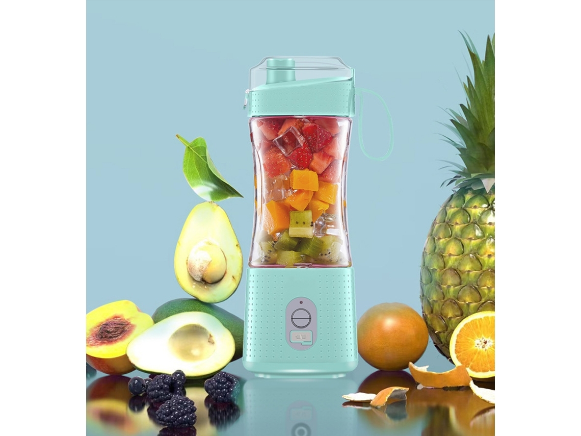 Licuadora portátil para batidos y smoothies, exprimidor personal de frutas para viajes, recargable por USB, 4000 mAh, color azul Gusshious