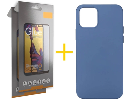 Kit Funda + 2 Protectores de Pantalla Apple iPhone 11 Pro Max SKYHE Full Liso (Azul)