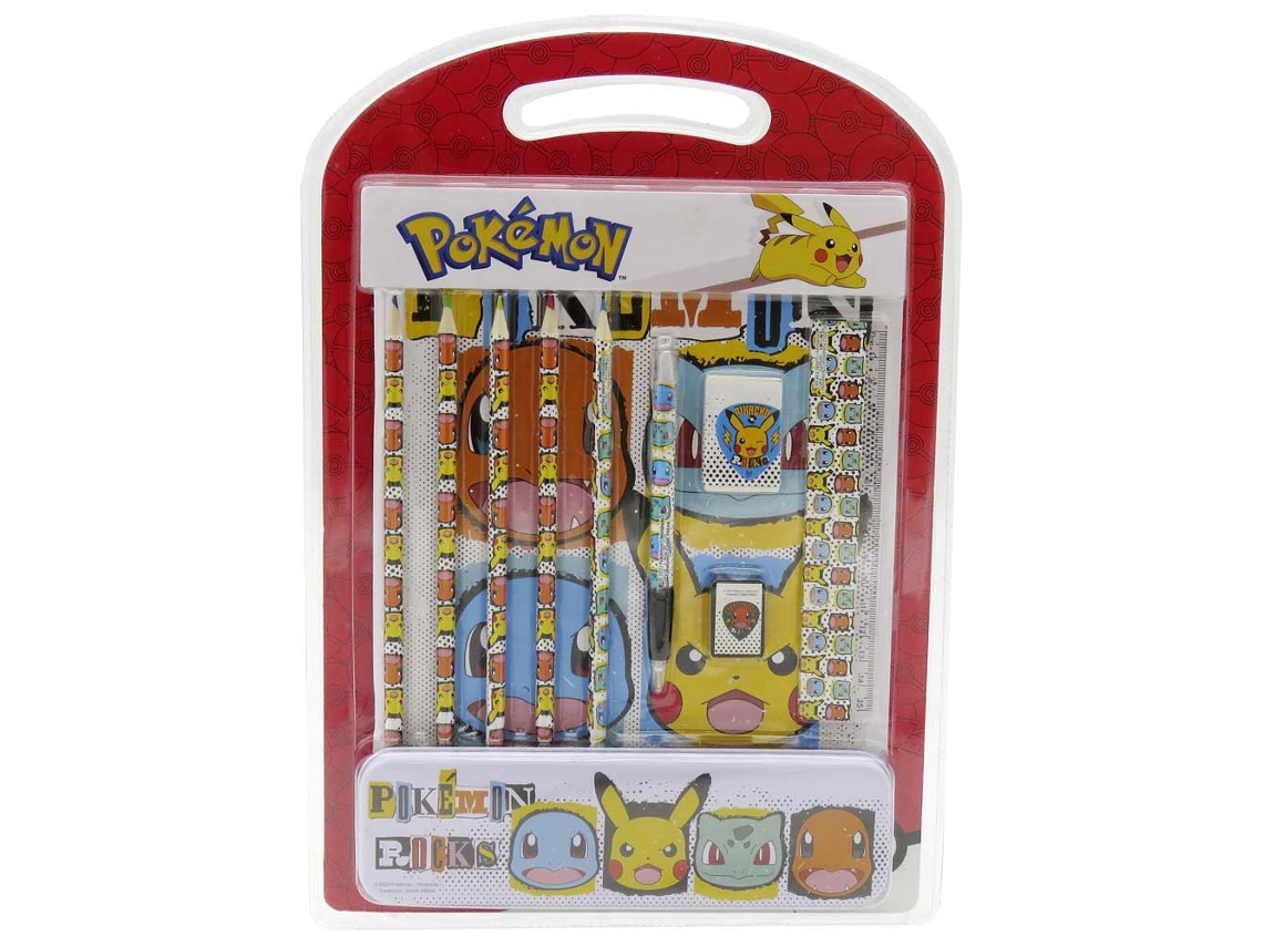 Artigos de Papelaria com Estojo de Lápis Metal Coloridopokemon