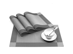 Rebe-tapete De Mesa Crossweave Vinilo Antideslizante Aislante Lavable Set De 4 (gris Plata)