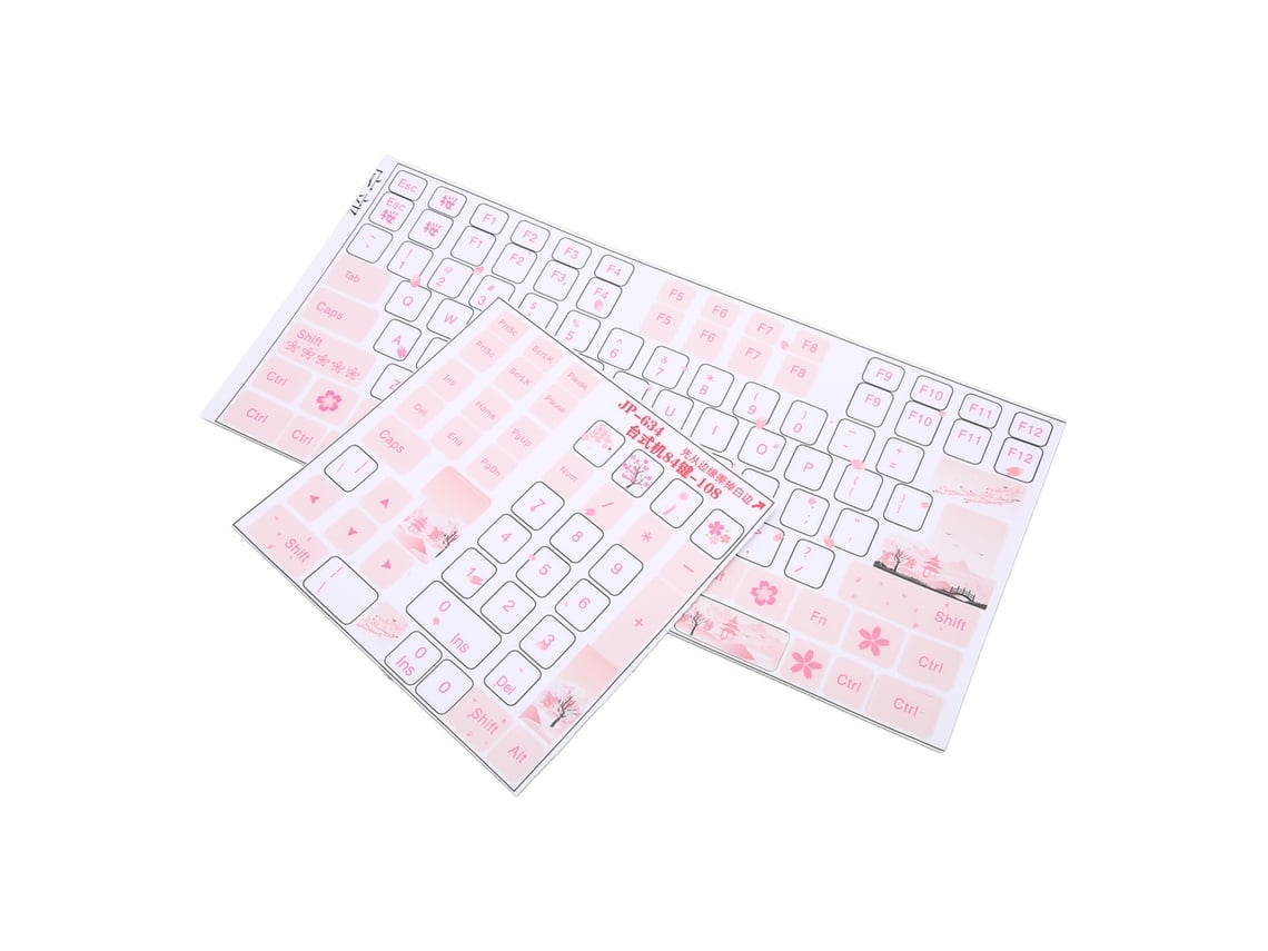 Baoj-2026stickers Para Teclado Universal De Computador De Escritório Mecânico Transparentes Bonitos Com Letras Em Inglês
