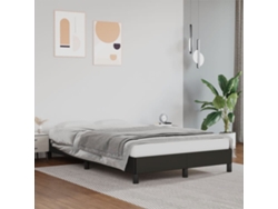 Estructura De Cama Sin Colchón Cuero Sintético Negro 120x190 Cm