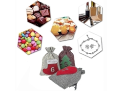 Juego de 24 bolsas de regalo navideñas de lino con cordón para la cuenta regresiva de Adviento - Hengjian