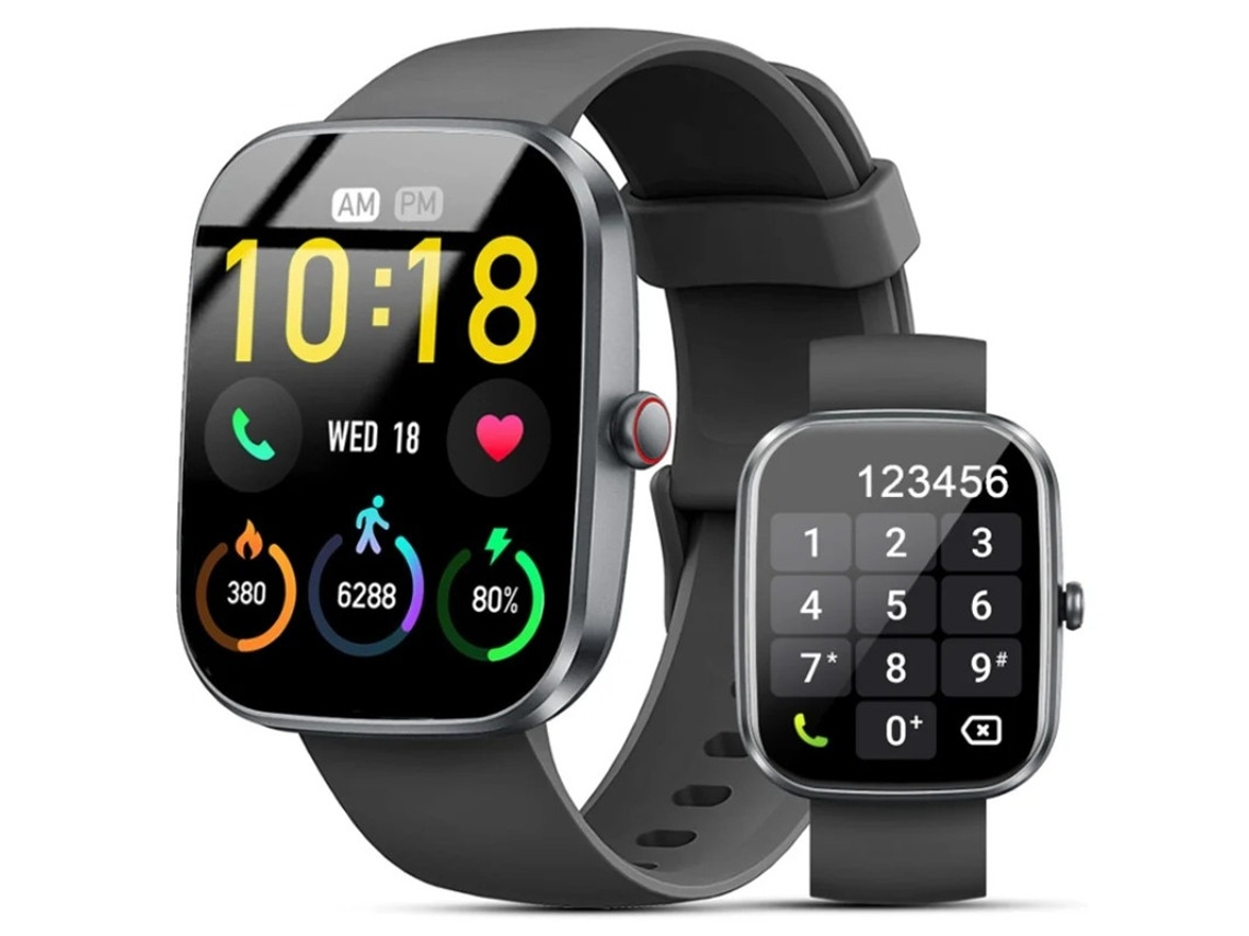 Reloj inteligente con llamadas Bluetooth, actualizaciones meteorológicas, monitorización de frecuencia cardíaca y presión arterial, contador de pasos Yizhood