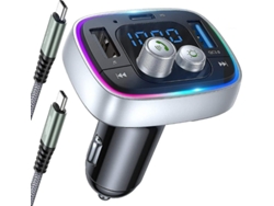Transmissor Fm Bluetooth Yizhood C89s 7 Cores Led Qc3.0 Negro