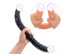 Juguete Sexual Dildo U Largo Flexible Doble Cabeza Para Lesbianas
