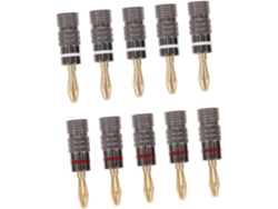 Lote De 10 Conectores Banana De 4 Pines Chapados En Cobre Para Conectores De Audio, Con Clip Banana.