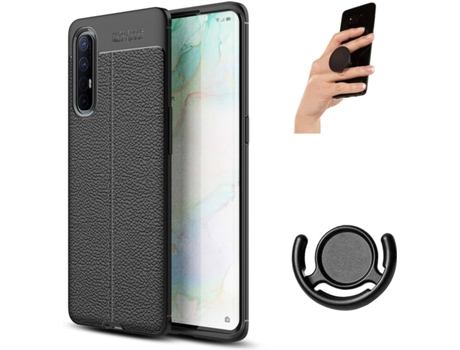 Carcasa, Soporte y Popsocket Oppo Find X2 Neo Rugged Leather Negro