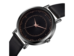 Reloj De Pulsera De Cuarzo Informal Y Moderno Con Correa De Pu Negra, Modelo Xr3257.
