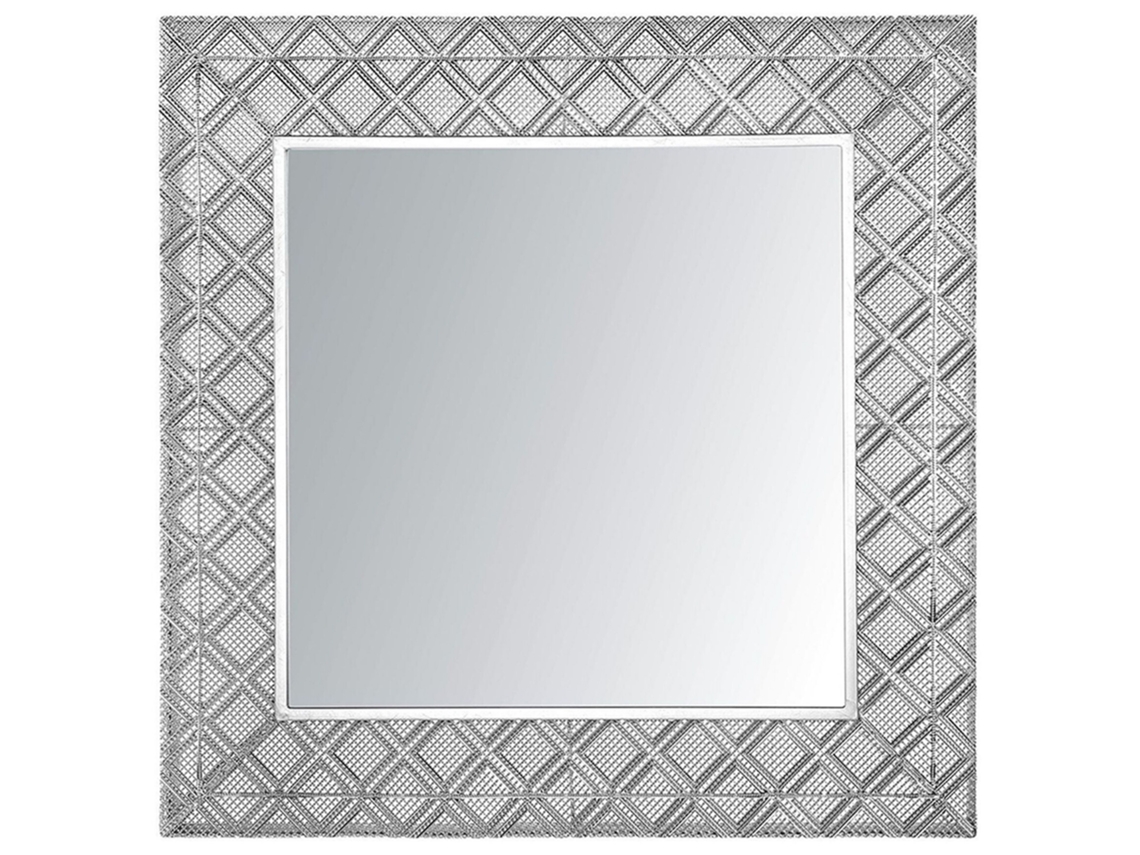 Espejo BELIANI Evettes de Acero Plateado 80x5x80