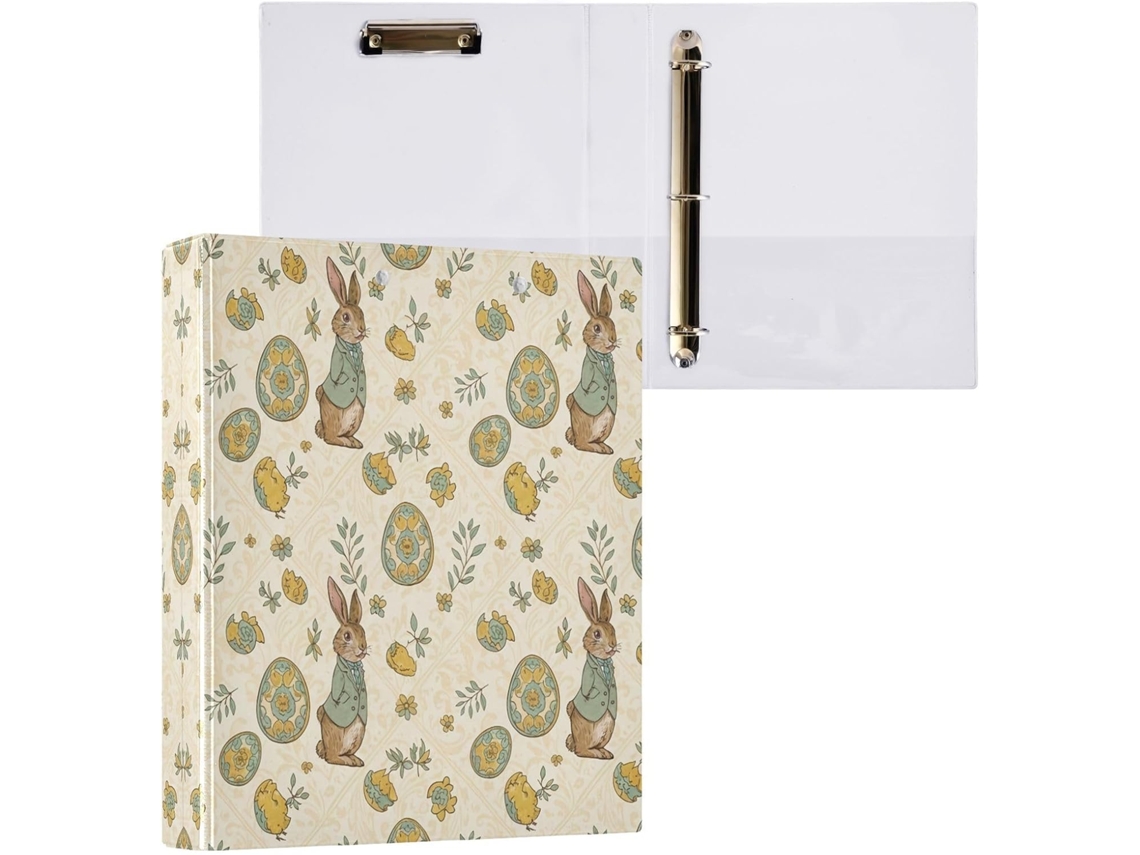 Besportble Carpeta De Conejito Pascua Redondo Y Portapapeles Oficina Pvc. 27,9 X 21,6 Cm 31,5 27 6