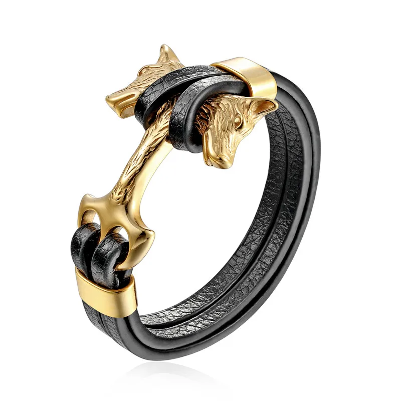 Pulsera de cuero genuino para hombre con colgante de ancla y cierre de acero inoxidable. MDUG