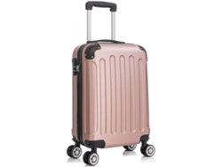 Maleta Equipaje De Mano Cabina Viajar En Avión Rígida Viaje 4 Ruedas 360º Color Oro Rosa DED