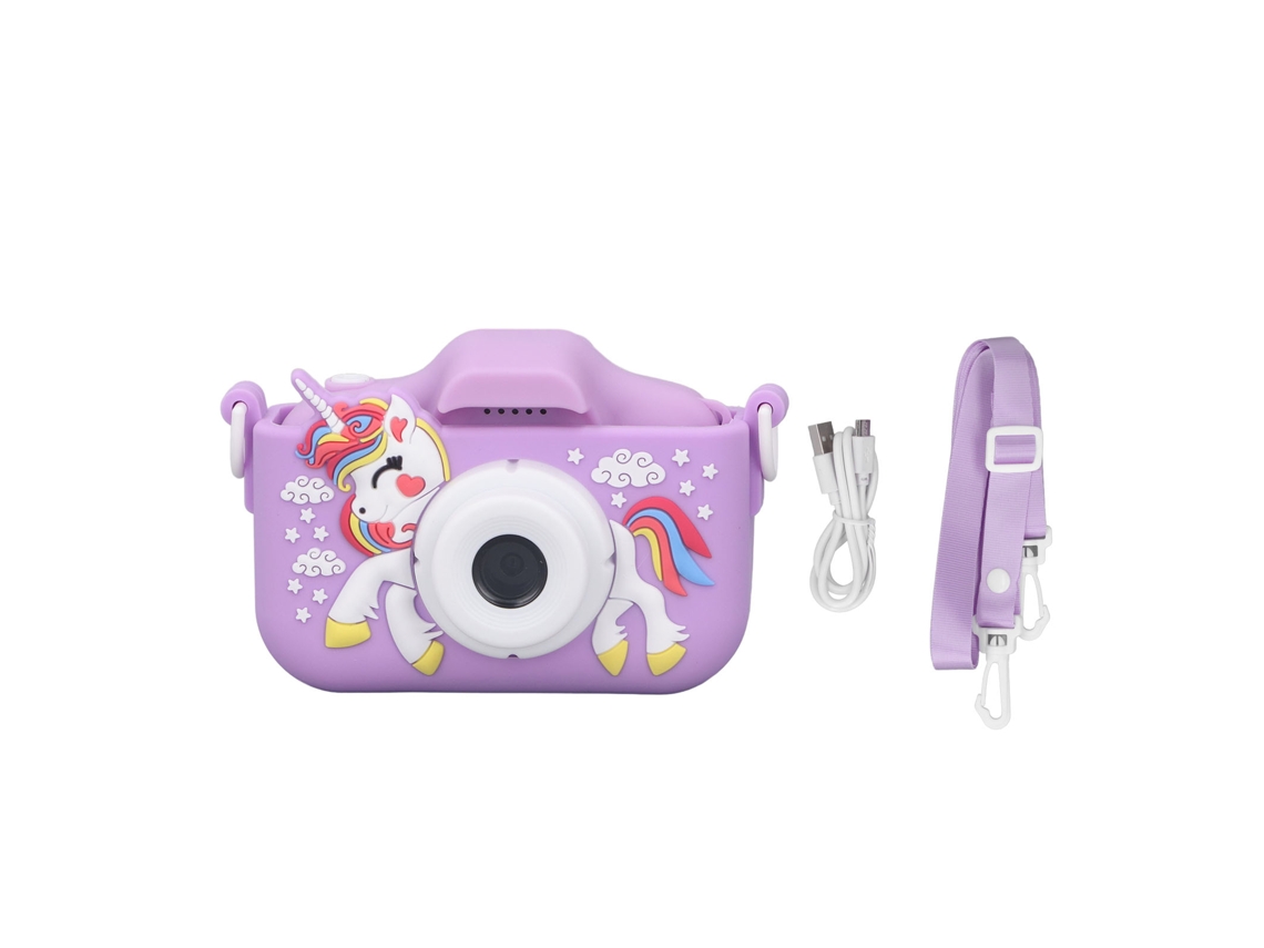 Ats-cámara Digital Para Niños Juguete Con Grabación De Video Y Fotos Patsrón Cartoo Cute Portátil Púrpura