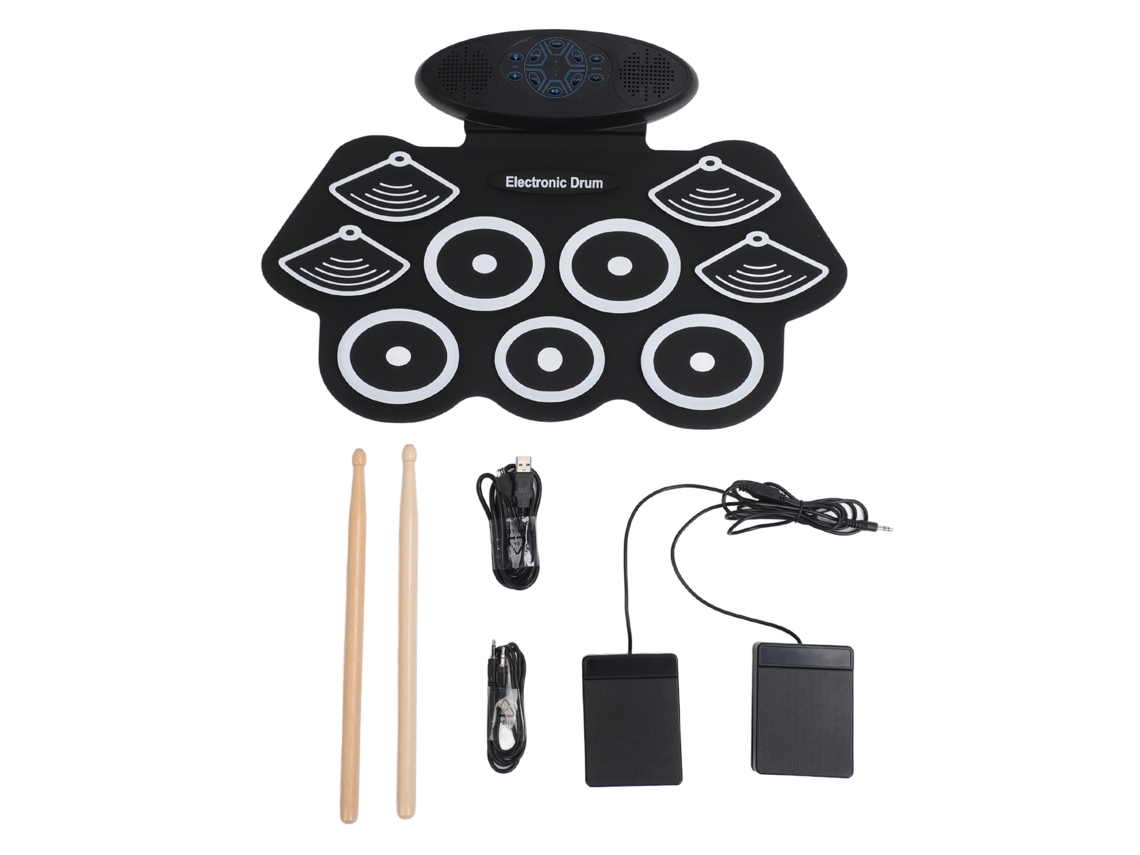 Batería Electrónica Portátil Con 9 Pads, Altavoces Estéreo Y Midi Para Niños Y Adultos.