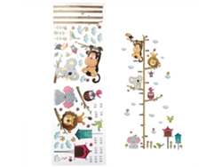 Adhesivo De Pared Para Pared Con Medidor De Altura Infantil, Diseño De Elefante Y León, De Pvc, Para Dormitorio Infantil.