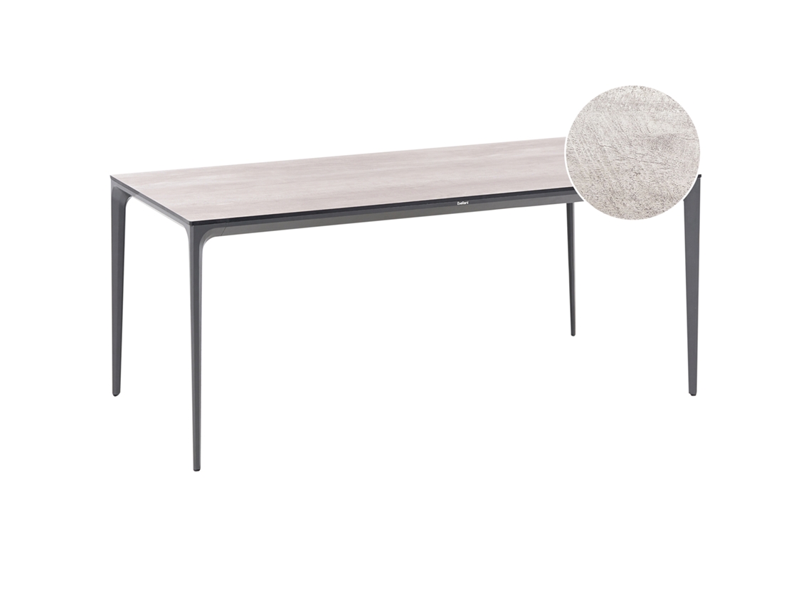 Mesa De Refeição De Jardim Sovareto 180 Cm 90 Cm Efeito De Madeira Cinzento Claro