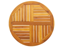 Tablero De Mesa Redondo Madera Maciza De Acacia Ø70x2 Cm