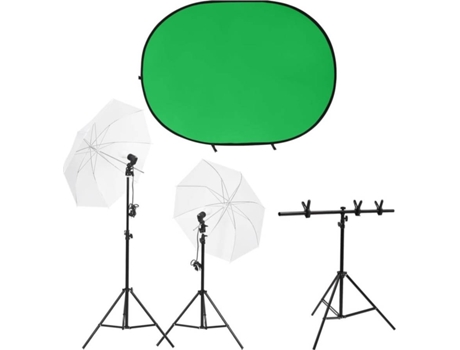 vidaXL Kit de estudio fotográfico con iluminación y fondo