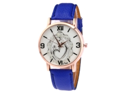Reloj De Cuero Casual Estilo Empresarial Para Hombre Con Movimiento De Cuarzo Azul