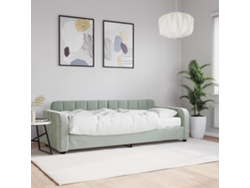 Sofá Cama Con Colchón Terciopelo Gris Claro 80x200 Cm