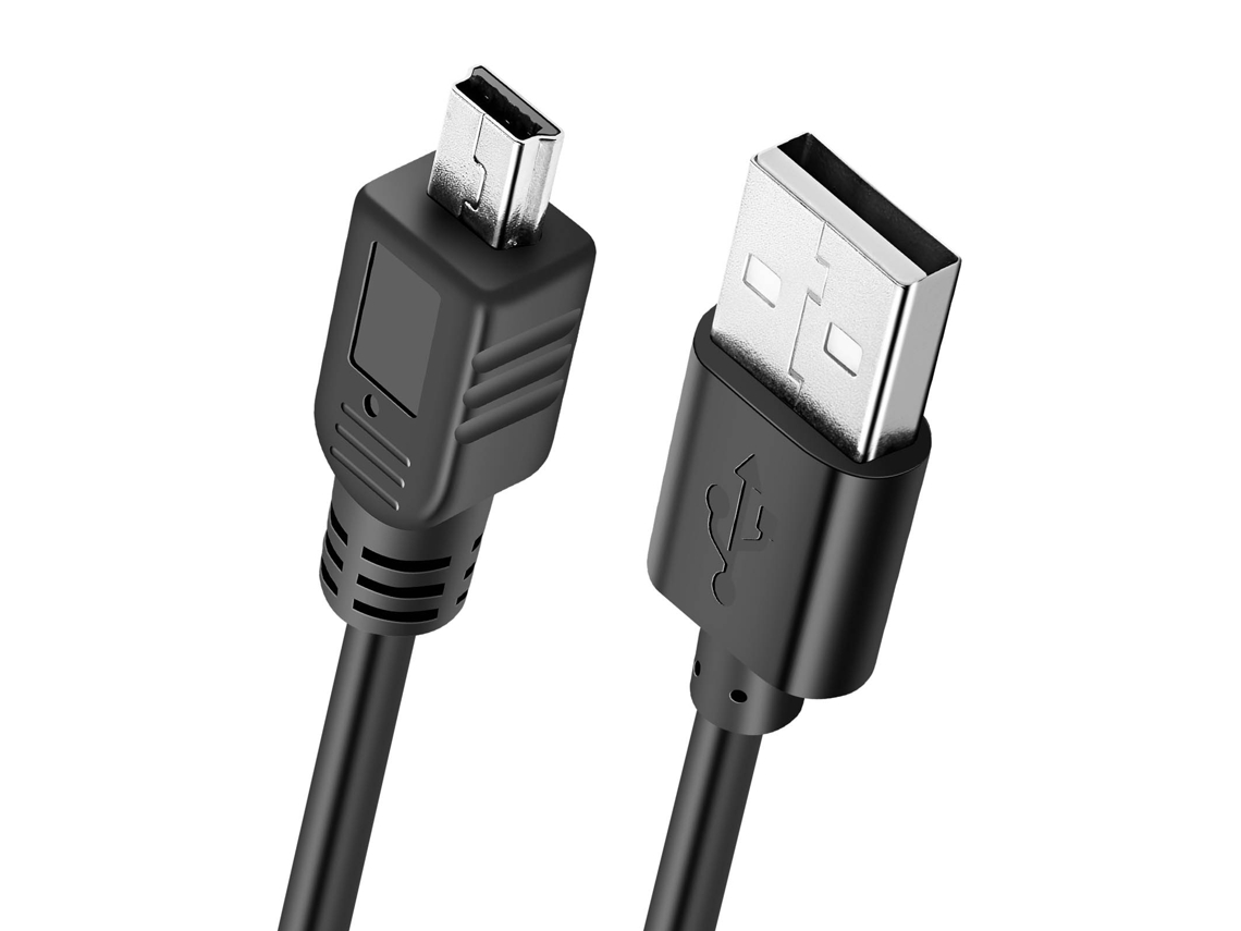 Cable USB a USB Mini B de 1,8 m, color negro, Akyga
