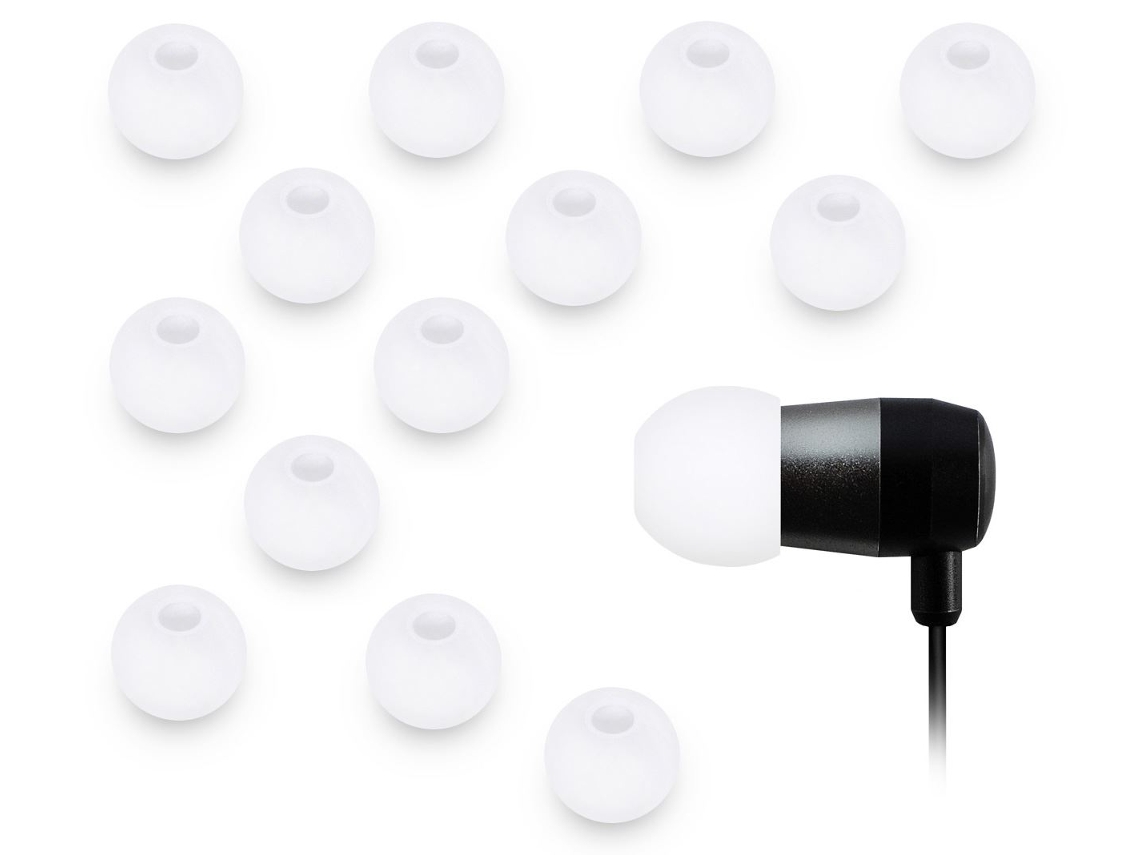 Almohadillas XCESSOR de silicona 7 pares Juego de 14 piezas. Tamaño grande. Blanco