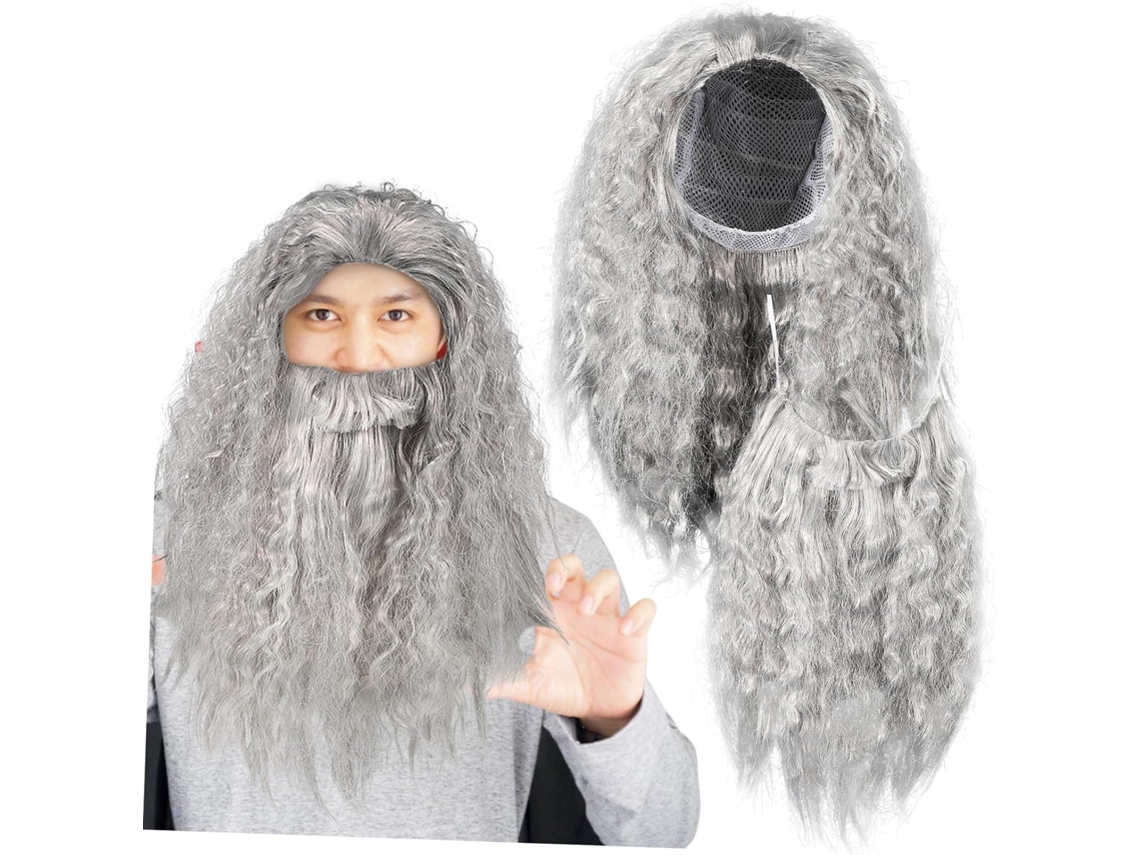 Peruca de Mágico e Acessório para Fantasia de Cosplay para Halloween Party