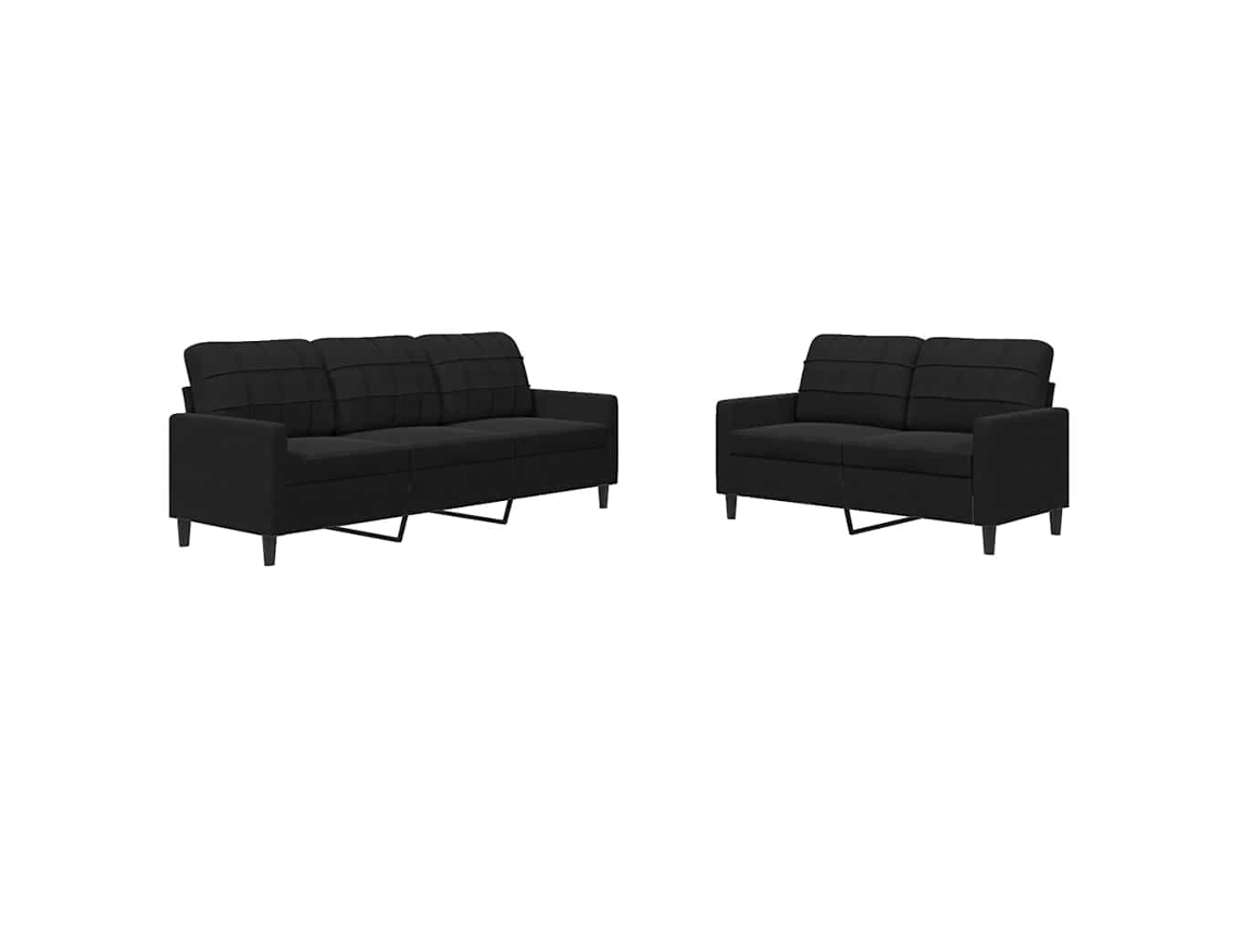 Maison Exclusive - Juego De Sofás Con Cojines 2 Piezas Terciopelo Negro