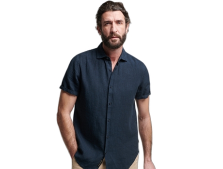 Camisa de Hombre SUPERDRY Informal Studios Lino Azul (S)