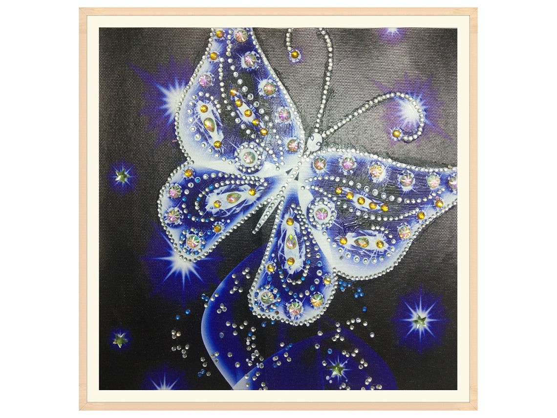 Kit De Pintura De Diamantes Diy Mariposa 2 Brocado De Diamantes De Imitación Arte Decorativo Resina Ecológica 30x30cm