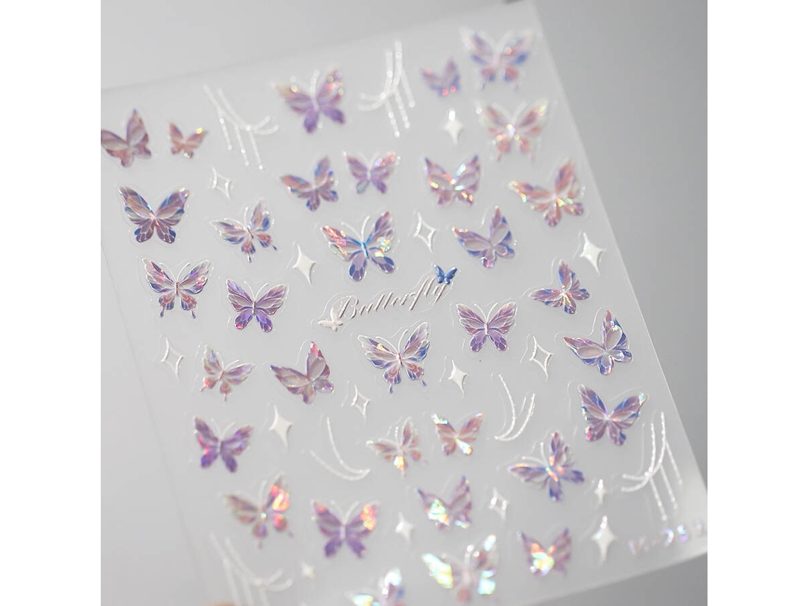 Pegatinas para uñas 5D estilo japonés, kit acrílico con película deslizante para decoración de uñas DIY MDUG