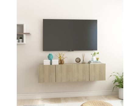 MAISON EXCLUSIVE Muebles colgantes de TV 2 uds color roble Sonoma 60x30x30 cm