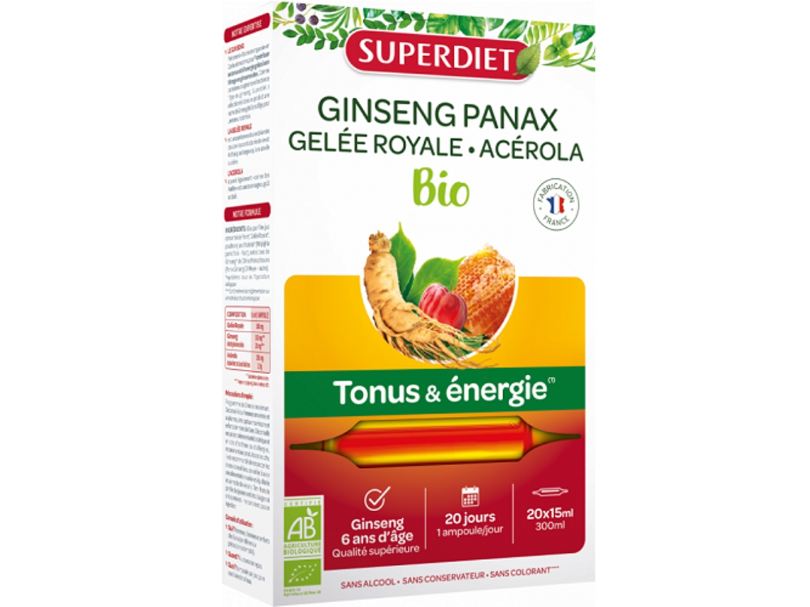 SUPERDIET Ginseng Jalea Real Bio 20 Ampollas