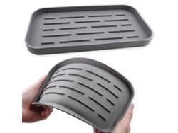 Set De 2 Organizadores De Pila De Silicona Anti-deslizante Para Cocina Y Baño Gris