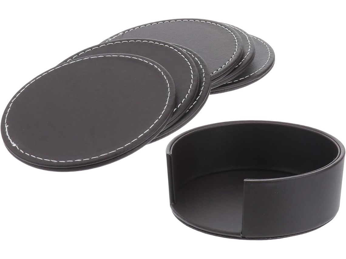 Posavasos Redondos De Cuero Con Aislamiento Térmico, Elegante Juego De Mesa Para El Hogar Y El Hotel.