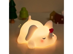 Lámpara de noche con forma de elefante, diseño de corazón, LED, blandita, de silicona de grado alimenticio (blanca)