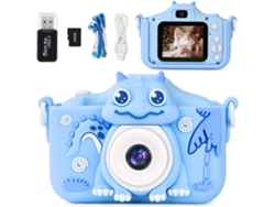 Cámara De Vídeo Digital Para Niños, Hd 1080p, 32 Gb, Con Funda De Silicona Suave Con Dibujos Animados Para Niños Y Niñas, Color Azul Gertiz