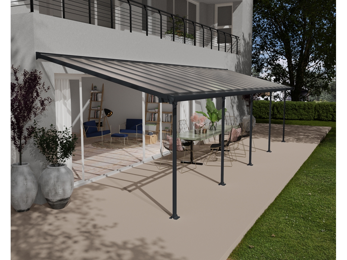 CANOPIA Feria Pérgola Cobertor de Terraza Aluminio 3X9,71 m Gris