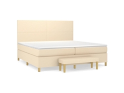 Maison Exclusive - Cama Box Spring Con Colchón Tela Color Crema 200x200 Cm