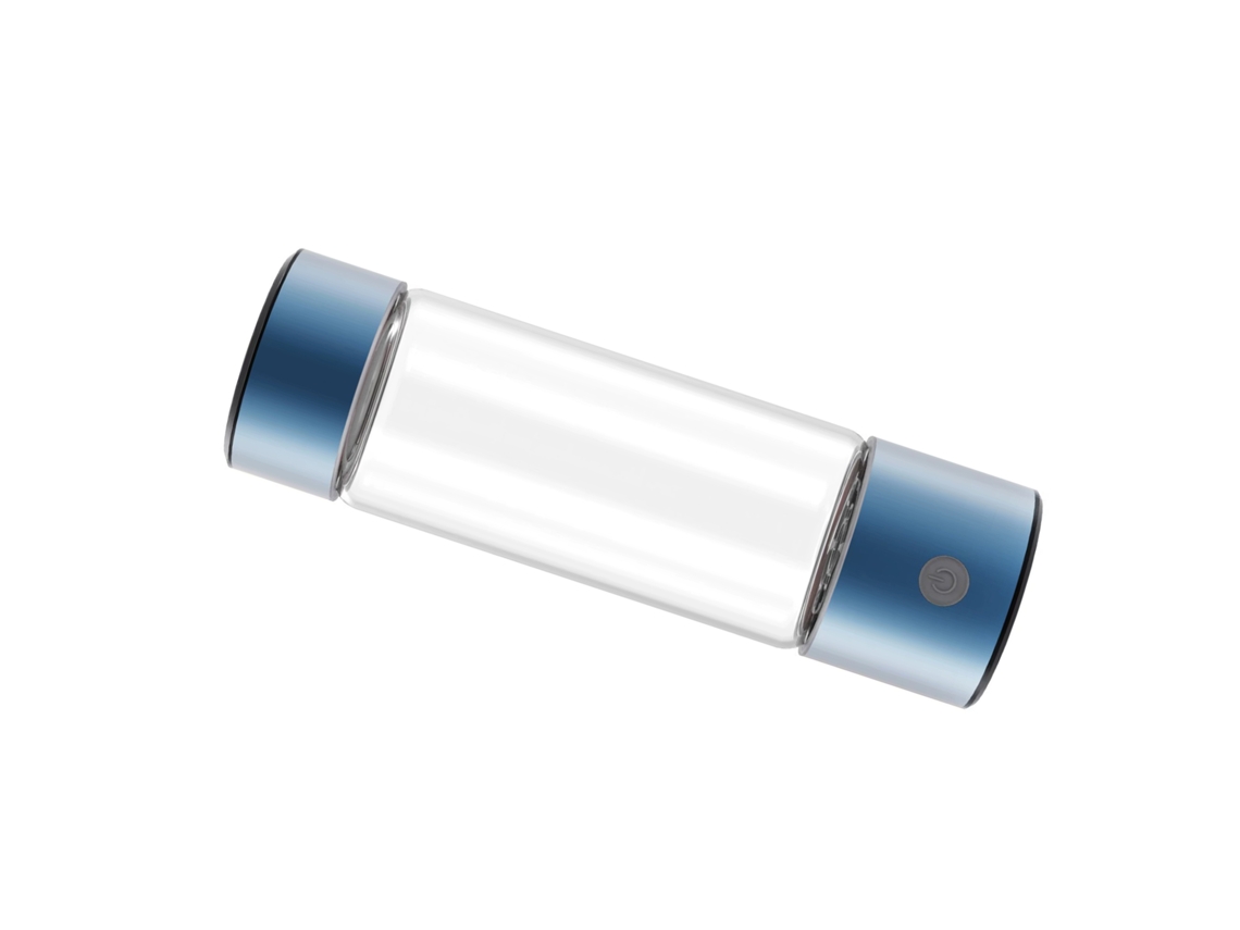 Botella de agua portátil de hidrógeno de 460 ml con USB, color azul.