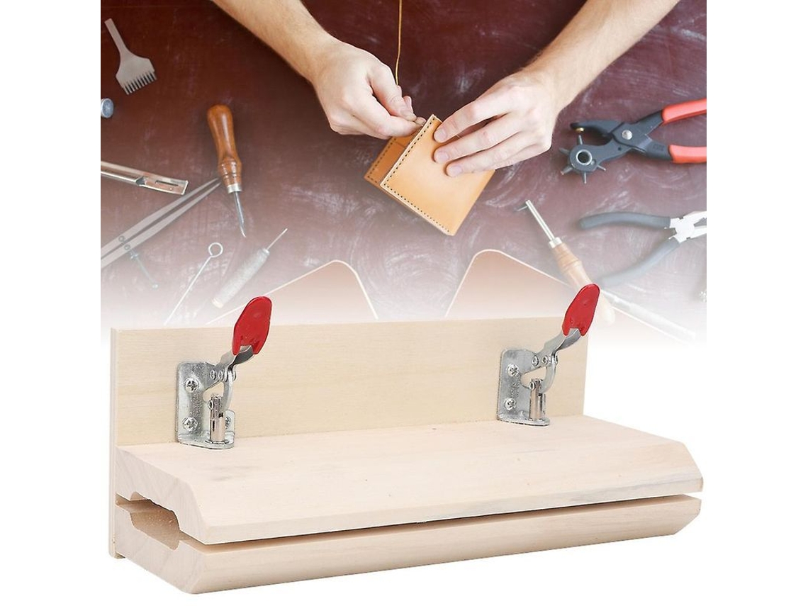 2026-herramienta De Costura Horizontal De Madera Para Cuero Con Abrazadera Ajustable Para Manualidades Diy