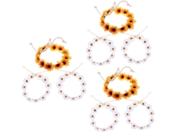 Diadema Floral De Margaritas De 9 Piezas, Accesorio Para Bodas Y Festivales, Amarillo Y Blanco.
