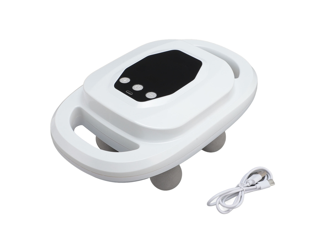Masajeador Eléctrico Portátil De Tejido Profundo Con 6 Cabezales, 20 Niveles Y 9 Modos Para Espalda, Cuello Y Hombros - Blanco