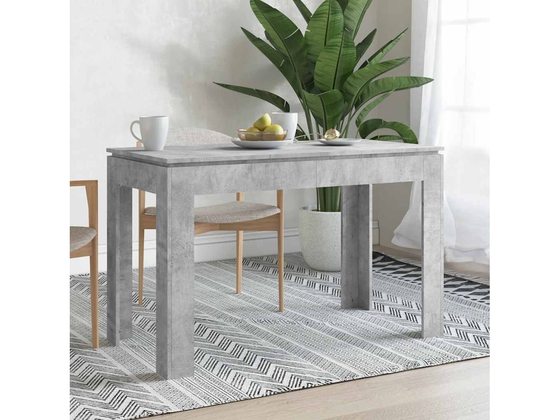 Mesa De Comedor | Mesa De Cena Madera De Ingeniería Gris Hormigón 120x60x76 Cm