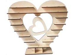 RNEMITERY Soporte para chocolate de varias capas, soporte rústico de madera para postres, perfecto para San Valentín, compromiso, artesanía exquisita, bandeja m