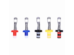 5 Tapones De Silicona Portátiles Para Botellas De Vino Y Otras Bebidas, Con Sistema De Vacío Manual.